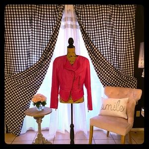 Hot pink leather jacket